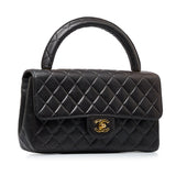 Chanel Kelly Parent Top Handle Medium Black Lambskin Gold