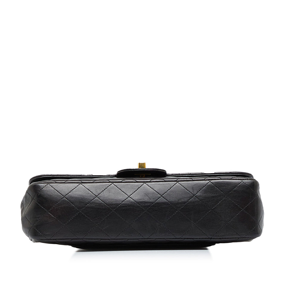 Chanel Kelly Parent Top Handle Medium Black Lambskin Gold