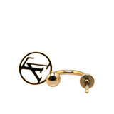 Gold Louis Vuitton Gold Plated Blooming Push Back Earrings