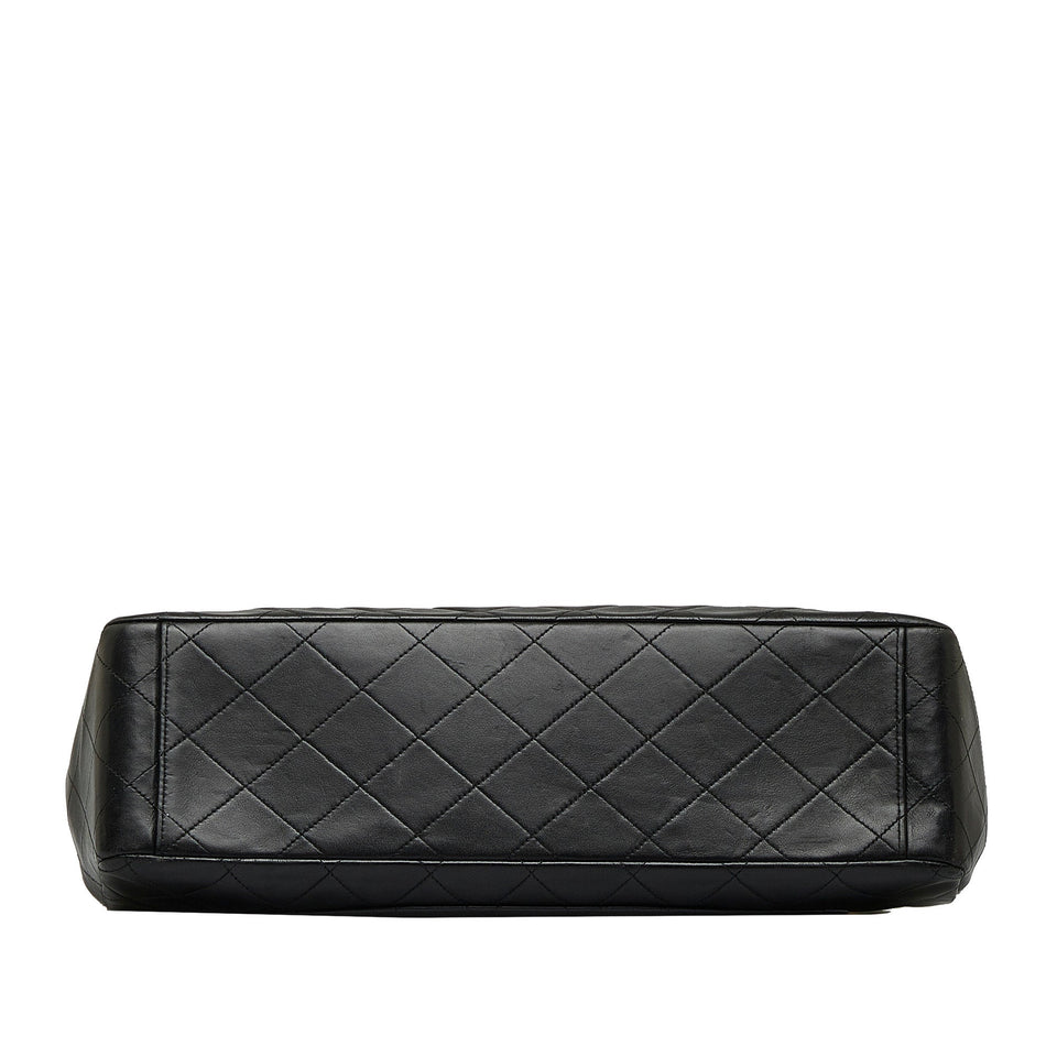 Chanel Classic Single Flap Jumbo Black Lambskin Gold
