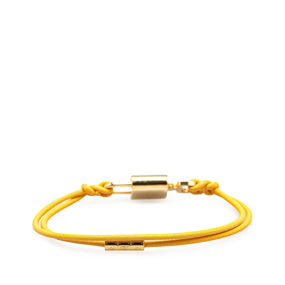 Yellow Louis Vuitton Gold Plated LV Padlock Bracelet