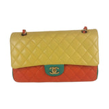 Chanel Classic Double Flap Medium Tricolor Lambskin Gold