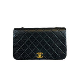 Chanel Full Flap Bag Small Black Lambskin Gold