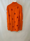 Prada Orange Wool Knit Cut-Out Jumper with Black Logo Detail Size IT 48 (UK 16)
