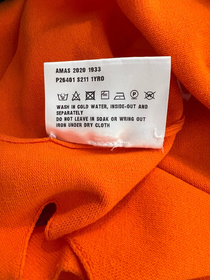 Prada Orange Wool Knit Cut-Out Jumper with Black Logo Detail Size IT 48 (UK 16)