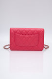CHANEL Hot Pink Caviar Quilted French New Wave Chain CC Wallet On Chain WOC