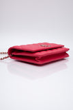 CHANEL Hot Pink Caviar Quilted French New Wave Chain CC Wallet On Chain WOC