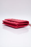 CHANEL Hot Pink Caviar Quilted French New Wave Chain CC Wallet On Chain WOC