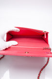 CHANEL Hot Pink Caviar Quilted French New Wave Chain CC Wallet On Chain WOC