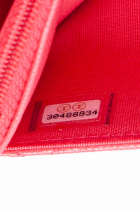 CHANEL Hot Pink Caviar Quilted French New Wave Chain CC Wallet On Chain WOC