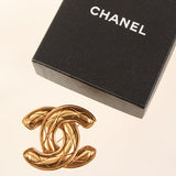 CHANEL Matelasse Stitch Cc Mark Brooch