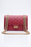 CHANEL Aged Calfskin Quilted 2.55 Reissue Mini Flap Red