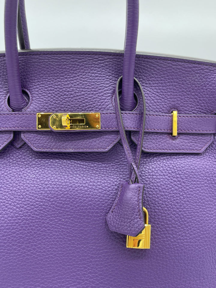 Hermes Birkin 35 Ultra Violet Togo Bag Gold Hardware