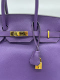 Hermes Birkin 35 Ultra Violet Togo Bag Gold Hardware
