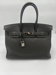 Hermes Birkin 35 Togo Graphite Palladium Hardware