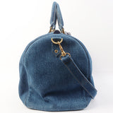 Chanel Around 1997 Made Denim Cc Mark Stitch Charm 2Way Boston Bag Indigo