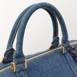 Chanel Around 1997 Made Denim Cc Mark Stitch Charm 2Way Boston Bag Indigo