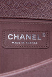 CHANEL Dark Pink Metallic Caviar Chevron Quilted Medium Boy Flap bag