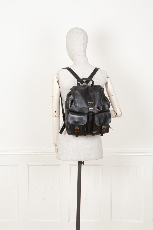 PRADA Backpack Leather Black