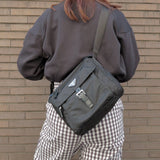 Prada Nylon Leather Shoulder Bag Pouch Purse NERO Black