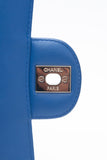 CHANEL Chevron Lambskin Blue Leather Square Mini Flap Bag