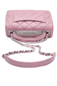 CHANEL Mauve Pink Lambskin Quilted Trendy CC Top Handle Flap Crossbody Bag