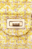 CHANEL Yellow Tweed Quilted 2.55 Reissue Mini Flap Bag
