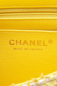 CHANEL Yellow Tweed Quilted 2.55 Reissue Mini Flap Bag