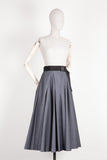 PRADA Pleated Belted Skirt Gray