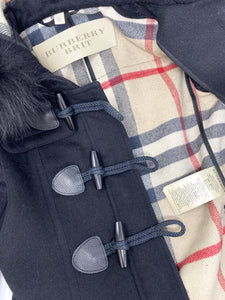 BURBERRY "BLACKWELL" Hooded Duffle Coat With Detachable Trim - Size UK 8 / US 6 / GER 36