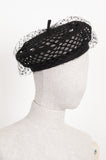 CHRISTIAN DIOR Arty Veil Beret Hat Black