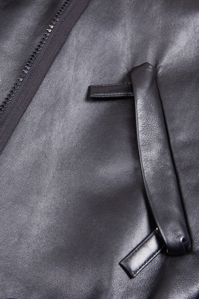 PRADA Biker Jacket Leather Black