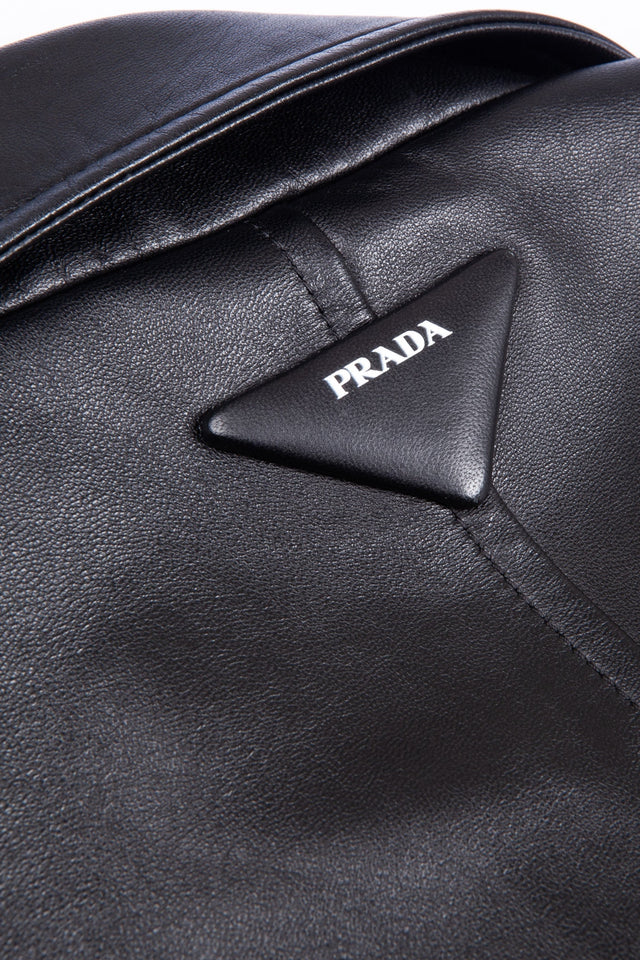 PRADA Biker Jacket Leather Black