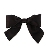 CHANEL Satin Ribbon Hair Clip Black