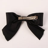 CHANEL Satin Ribbon Hair Clip Black
