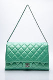 CHANEL Timeless Clutch On Chain Patent Leather Green