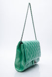 CHANEL Timeless Clutch On Chain Patent Leather Green