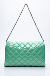 CHANEL Timeless Clutch On Chain Patent Leather Green