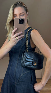 Chanel Vintage Black Single Flap with 24k gold plated hardware