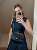 Chanel Vintage Black Single Flap with 24k gold plated hardware