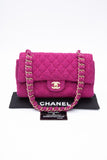 CHANEL Magenta Tweed Flap Shoulder Bag
