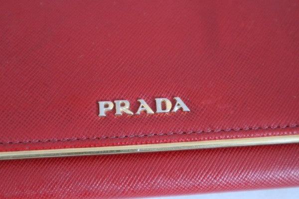 Prada Red Long Wallet