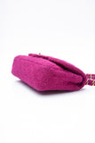 CHANEL Magenta Tweed Flap Shoulder Bag