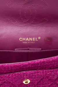 CHANEL Magenta Tweed Flap Shoulder Bag