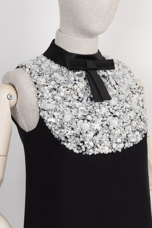 PRADA Crystal Embellished Dress Black