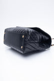 CHANEL Black Chevron Quilted Medium Coco Handle Flap Bag