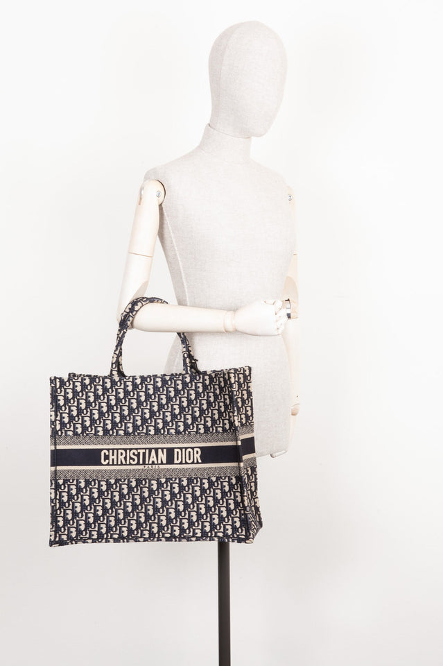 CHRISTIAN DIOR Book Tote Large Oblique Blue