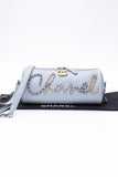 CHANEL Light Gray Calfskin Chain 20s Signature Bowling Crossbody Bag