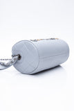 CHANEL Light Gray Calfskin Chain 20s Signature Bowling Crossbody Bag
