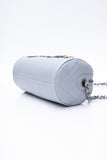 CHANEL Light Gray Calfskin Chain 20s Signature Bowling Crossbody Bag